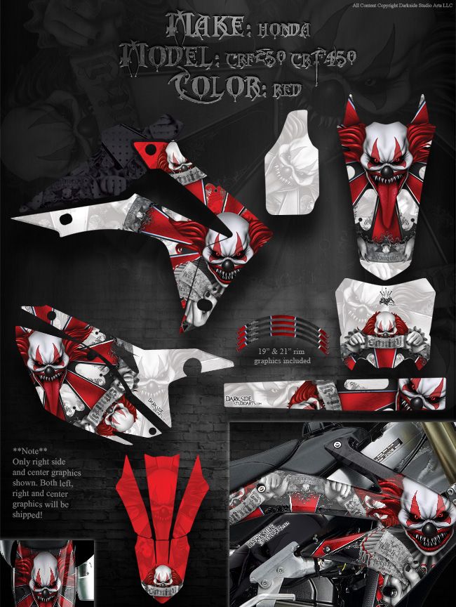 HONDA 2013 CRF450R  GRAPHICS DECALS KIT  THE FREAK SHOW 